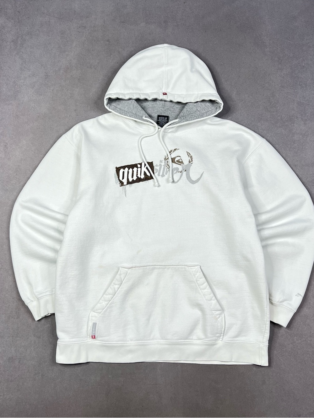 Quiksilver Pullover Hoodie with Graphic Logo Y2K Skateboarding Surf